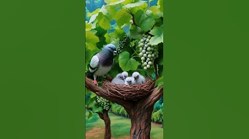 The pigeon makes a nest on the grape tree and the parrot also makes a nest 😭 #ai #parrot #pigeon
