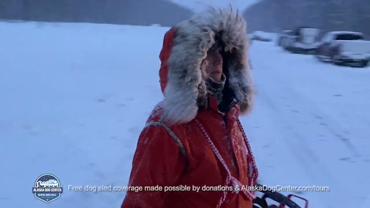 Annette Llanes Finish Day # Sled Dog Race Tug 150 Goose Bay Inn - Feb 12 2023 // Kale Casey Live