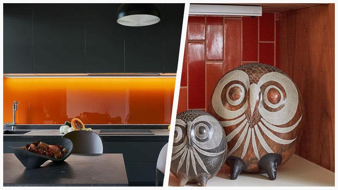 75 Gray Floor Kitchen With Orange Backsplash Design Ideas You'll Love 🌈