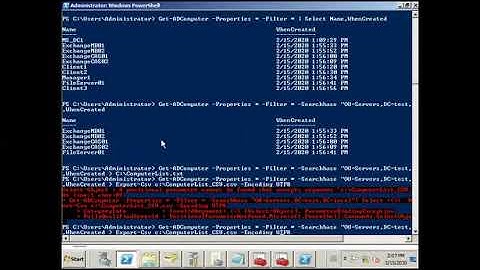 W2008R2 ADComputerList Powershell