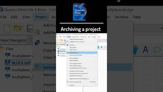 Archiving a Project in Quartus - saving FPGA projects
