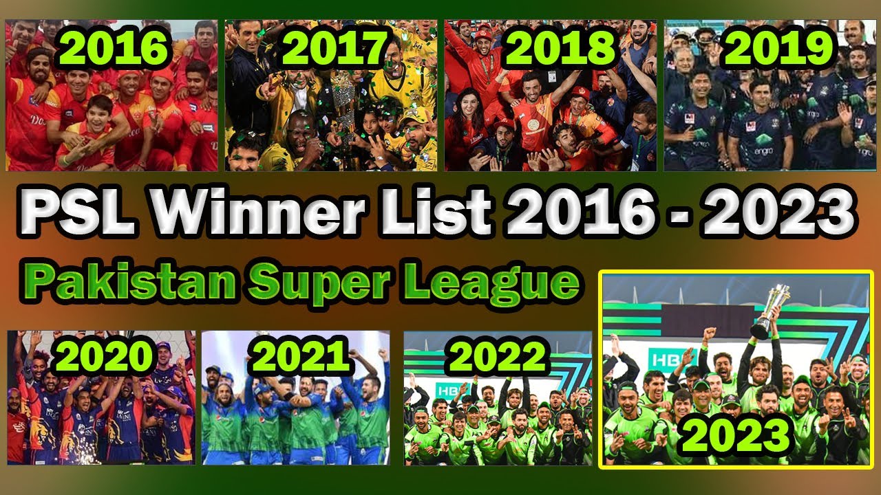 PSL Champions - List of PSL Winner Teams