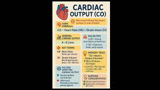🫀 Cardiac Output (CO) – NCLEX Quick Guide🔹 Definition:Amount of blood the heart pumps in 1 minute.🔹