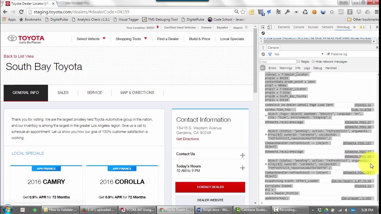 How to Validate Adobe Omniture Calls For Dealer Detail