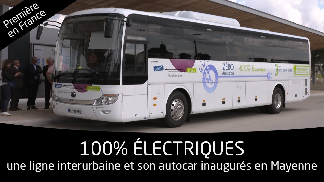 reportages francais Inauguration d'une ligne interurbaine et de son autocar 100% électriques
