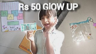 Rs 50 GlOW UP my school books and pouch 💓🎀
