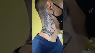 Feather Side Neck Tattoo design