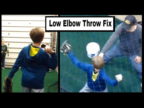 Fix low elbow throw - Help youth baseball players throw correctly.