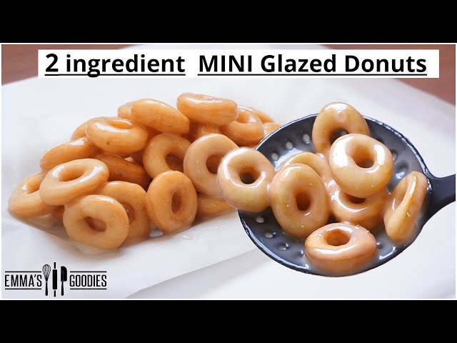 2 Ingredient MINI Fluffy Glazed Donuts Recipe ! Easy Doughnuts Recipe class=