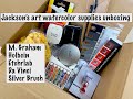 Unboxing Jackson's Art Watercolor Supplies - M. Graham, Holbein, Etchrlab, Da Vinci and Silver Brush