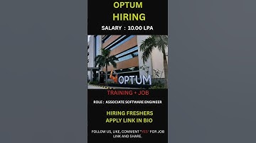 🚨 OPTUM Jobs 2025 Hiring Freshers FOR ASSOCIATE Software Engineer. #jobsearch #subscribe #jobs