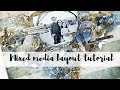 Mixed media layout tutorial | Beginner mixed media texture ideas