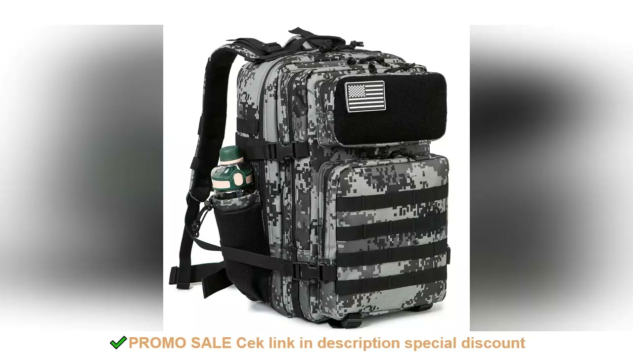 45L Tactical Backpack survival Bag Hunting MOLLE Backpack GYM For Men EDC Outdoor Hiking Rucksack Wi