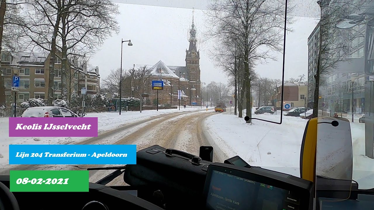 Keolis IJsselvecht - Lijn 204 Heerde Transferium - Apeldoorn Busstation | Sneeuw