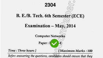 2014 Mdu BE BTech ECE 6th Sem Computer Networks Question Paper