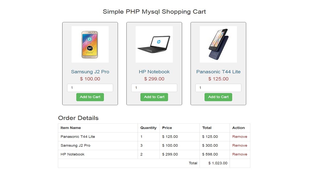 Create Simple Shopping Cart using PHP \u0026 MySql