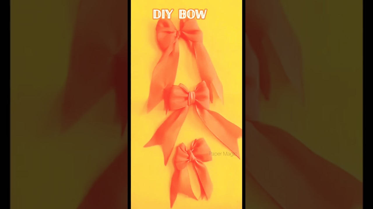 Quick & Cute Ribbon Bow 🎀#RibbonBow #DIYRibbonBow #BowCraft #EasyCraft #CuteCraft #Handmadebow