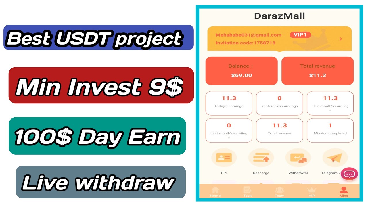 DarazMall LONG TIME CRYPTO Currency Project Registration is free 60
