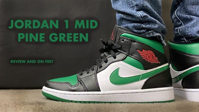 jordan 1 pine green mid on feet