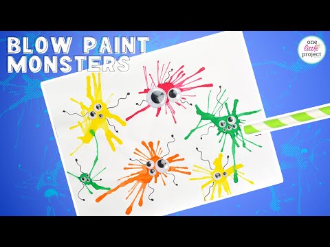 Monster Blow Painting with Straws | Blow Paint Monsters Craft