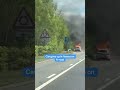 Smoke and flames engulf vehicle on A20