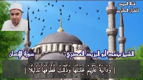 حصري _قناة المجد للقرآن الكريم| تلاوة مباركة ❤️سورة الإنسان ❤️القارئ الشيخ محمد أبو اليزيد المصري