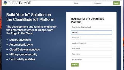 Registration 1 - Demo - ClearBlade Docs