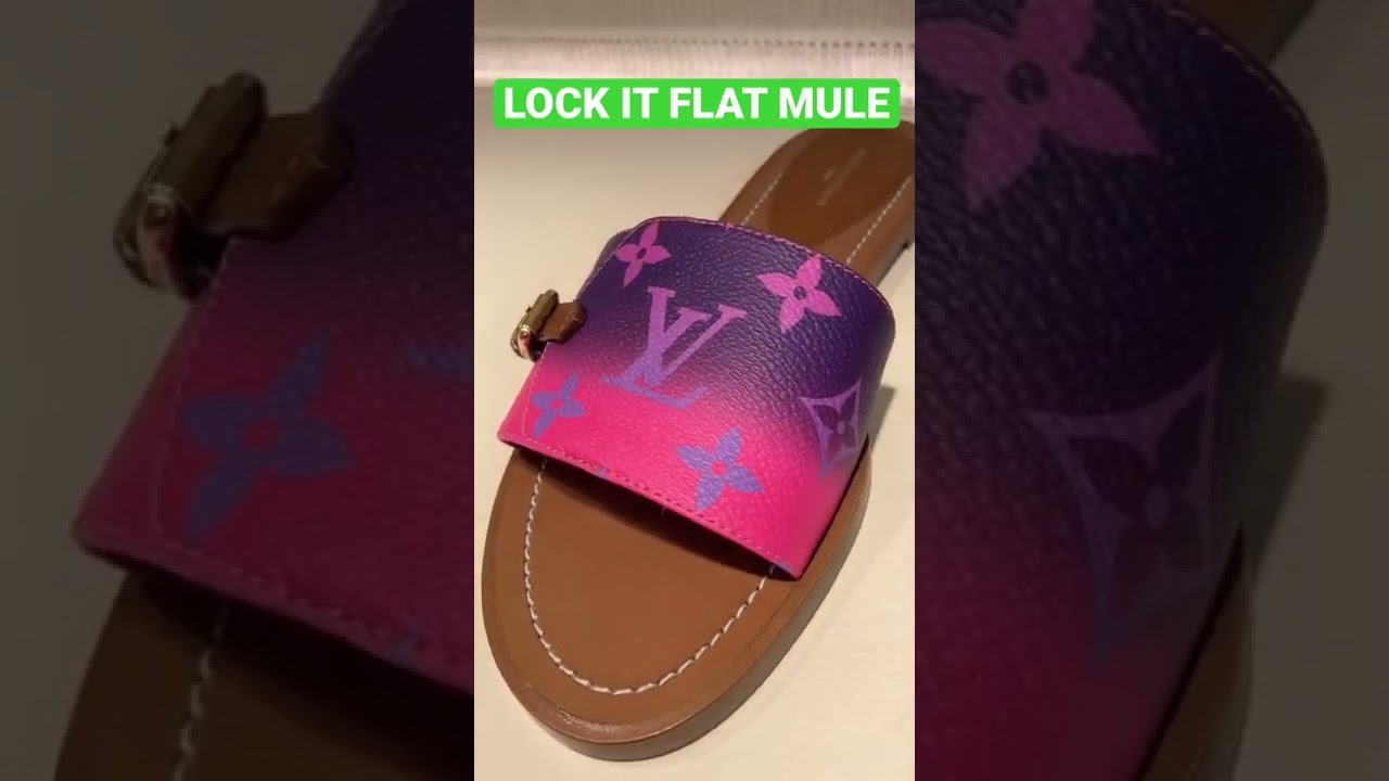 Review Louis Vuitton Lock It Flat Mule Slippers 