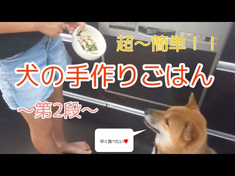 【手作りご飯】超～簡単　犬の手作りご飯第2段！！ささみと小松菜の豆腐胡麻風味(アフレコ)