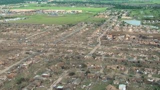 Aerial View Of EF5 Tornado's Path - Moore, OK 2013