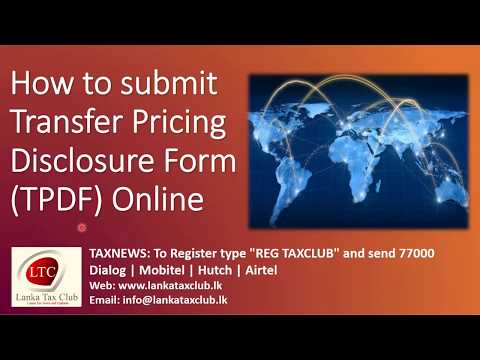 How to submit Transfer Pricing Disclosure Form (TPDF) Online