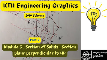 KTU Engineering Graphics; Module 3 Part 4 : Sections of Solids resting on HP