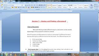 Word processing (Basic)•|Lecture 14|•(View and print a document) Class 9th