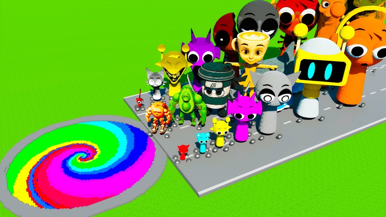 Big & Small SPRUNKI & ITALIAN BRAINROT vs GIANT PITS in Teardown