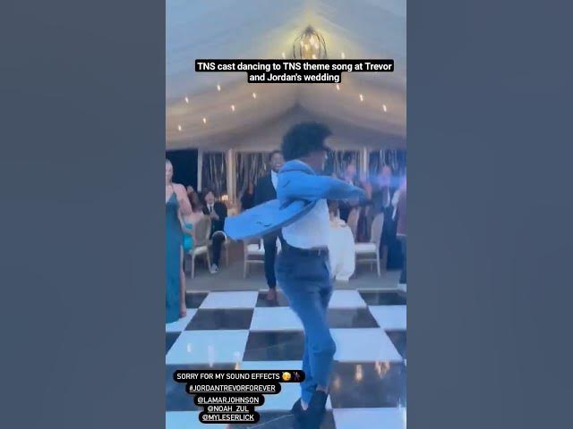 The Next Step Cast dancing to TNS theme song at Jordan and Trevor's wedding