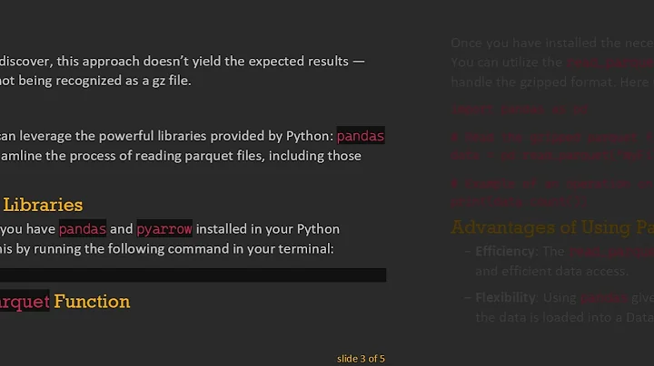 How to Read a gzipped Parquet File in Python