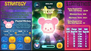 Disney Tsum Tsum - Pastel Mickey Level 1, Skill Level 2, And Skill Level 3