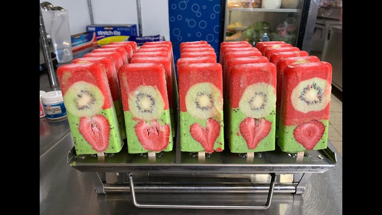 Paletas de Fresa Con Kiwi para Negocio