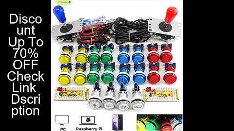 2 Player DIY Arcade Game Kit for PC Raspberry Pi with LED Push Buttons American Style Joystick USB E