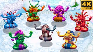 Prismatic Flum Ox - all versions (My Singing Monsters: Dawn Of Fire) 4k