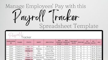 Payroll Tracker Template Google Sheets, Payroll Tracking Excel Spreadsheet, HR Template