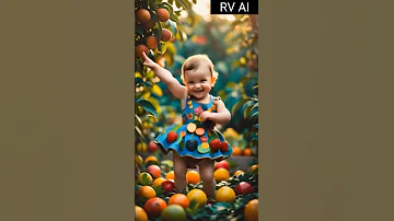 Baby Girl Dancing In A Fruit Garden Joyfully Ai Joyful Rajinikanth Southindian Music 
