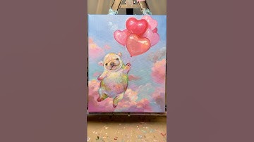 dreamy pibble ❤️‍🔥 #art #frenchie #drawing #painting #illustration #dog