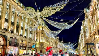London Christmas 2021 | London Christmas Market & Lights | London West End Winter Street Walk-HDR 4K