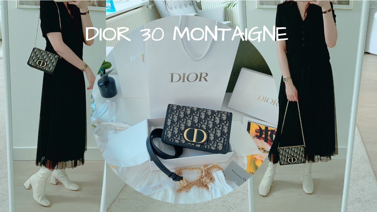 Dior 2-IN-1 30 MONTAIGNE POUCH Blue Dior Oblique Jacquard