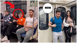 Bodybuilder Pranks People In The Subway Huge Muscles In The Subway Prankfitness 