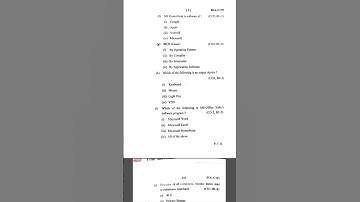 Previous year question paper Computer fundamentals #bca #question #exam