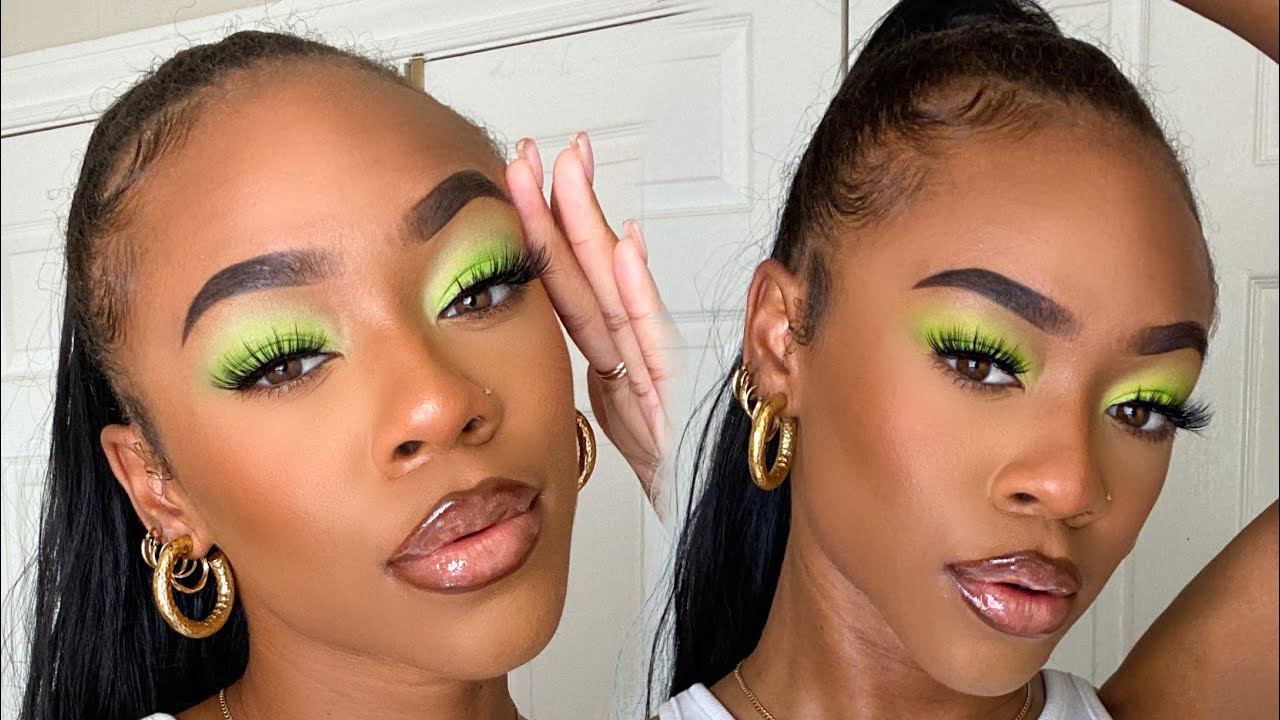 A POP OF COLOR NEON GREEN MAKEUP TUTORIAL YouTube
