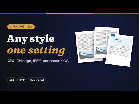 Any citation style, one setting: APA, Chicago, IEEE, Vancouver and CSL styles in Postext (2/3)