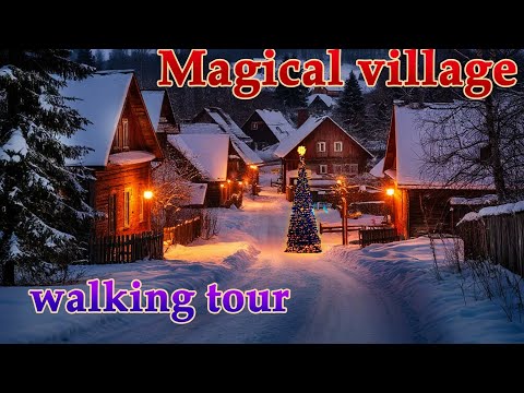 Magical Forest at Night Ambience ✨ Snowfall Sounds & Ambient Music | Winter Wonderland Walking tour